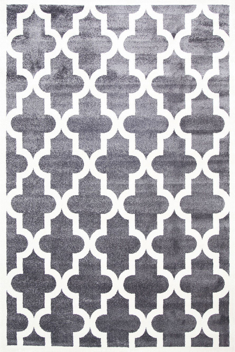 Piccolo Grey and White Lattice Pattern Kids Rug - Floorsome - Kids - PICC1202051895 - Kids
