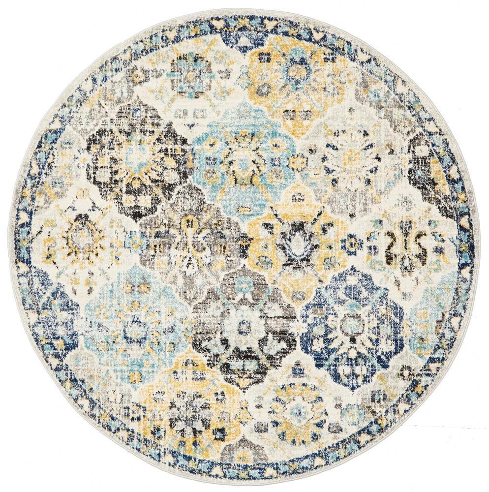 Poppy Multi Transitional Round Rug - Floorsome - Modern - EVO - 266 - MULT - 150X150 - Modern