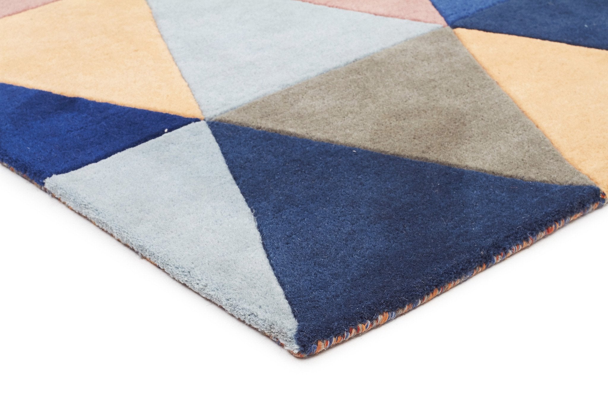 Prism Designer Wool Runner Rug Rust Blue Navy - Floorsome - Modern - MTX - 905 - MUL - 300X80 - Modern
