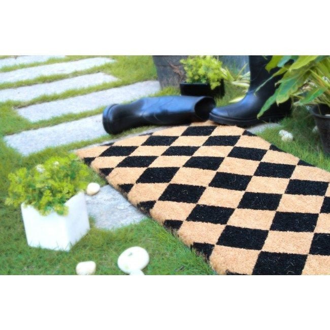 PVC Backed Coir Door Mat - Diamond 75x45cm - Floorsome - Door Mat - DMDIAMOND004575 - Door Mat