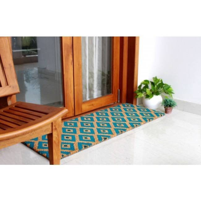 PVC Backed Coir Door Mat - Kimberley Blue 120x45cm - Floorsome - Door Mat - DMKIMBBLUE45120 - Door Mat