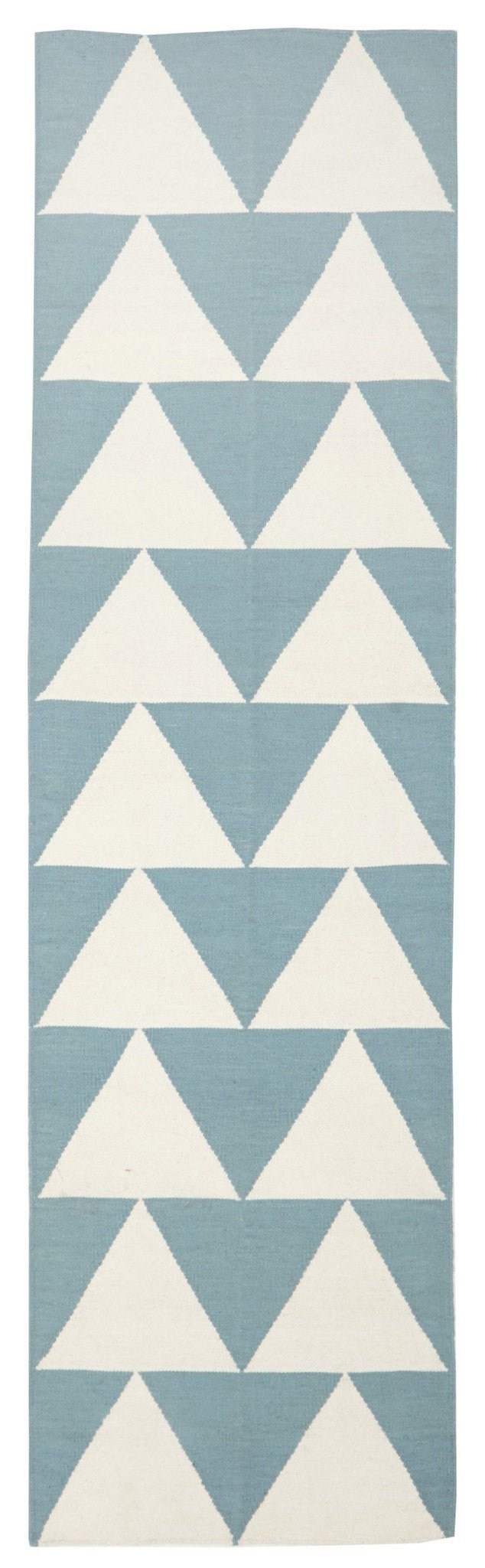 Pyramid Flat Weave Runner Rug Blue