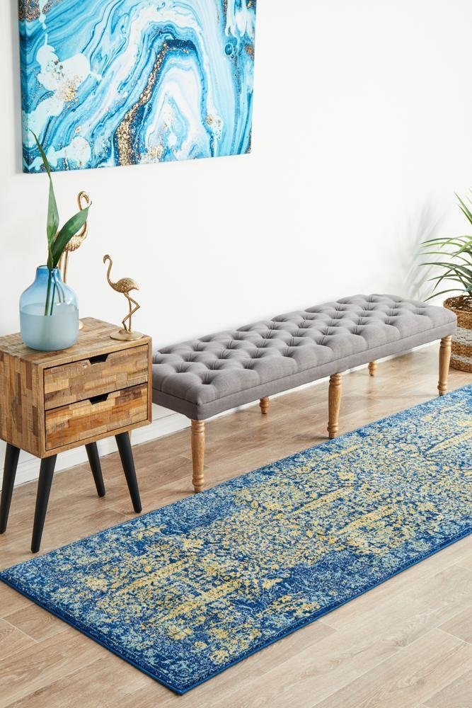 Radiance 411 Royal Blue Runner Rug - Floorsome - Radiance Collection - RAD - 411 - ROYL - 300X80 - Radiance Collection