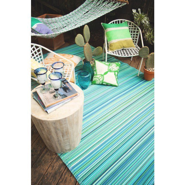 Recycled Plastic Outdoor Rug - Cancun Aqua - Floorsome - Outdoor Rugs - PLRCANAQ0090179 - Outdoor Rugs