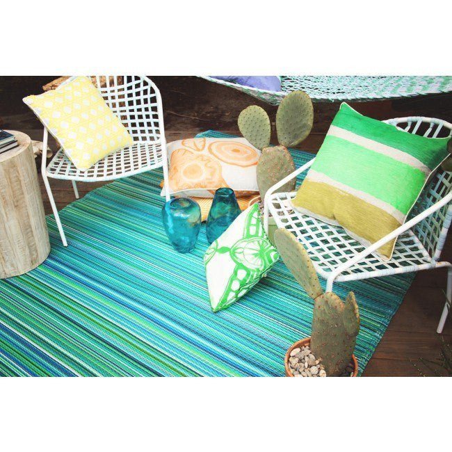 Recycled Plastic Outdoor Rug - Cancun Aqua - Floorsome - Outdoor Rugs - PLRCANAQ0090179 - Outdoor Rugs