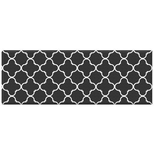 Renaissance Black & Grey Soft Padded Trellis Kitchen Mat