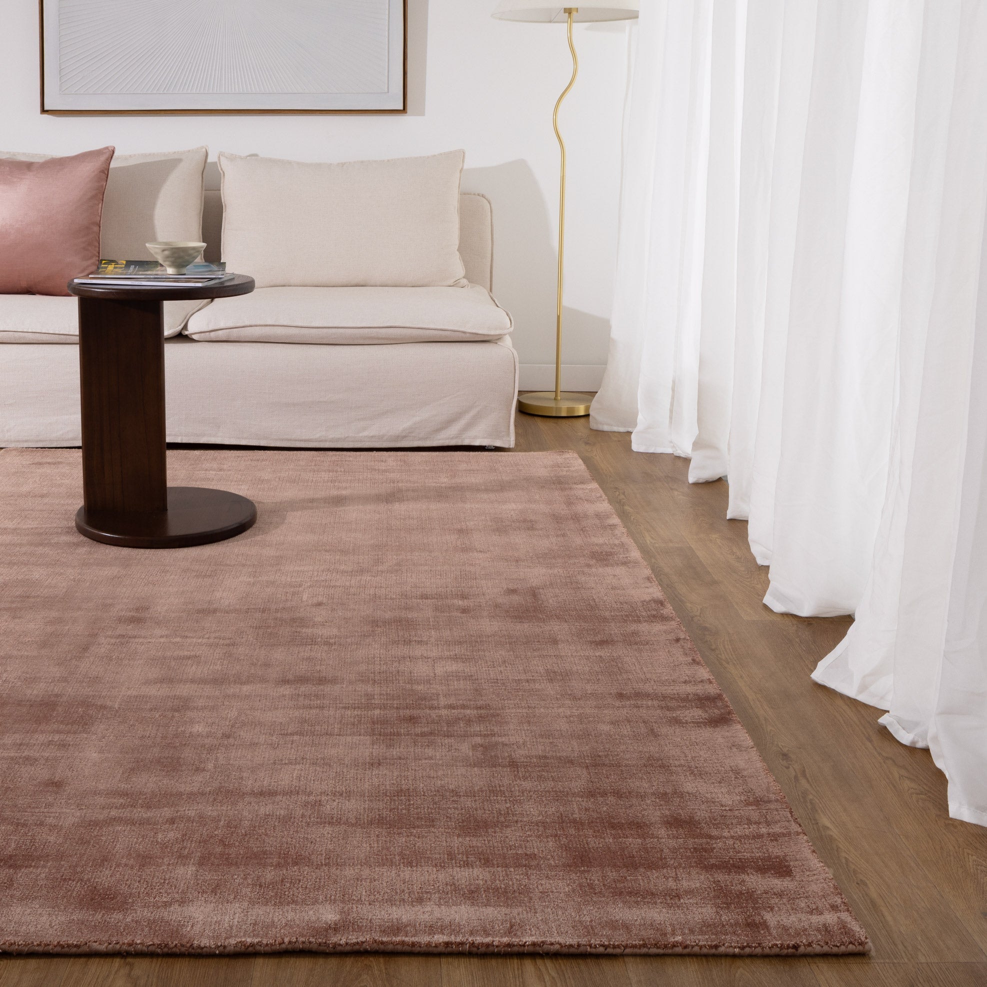 Reverie Rose Brown Rug - Floorsome - Area Rug - REVE160ROSE - Area Rug