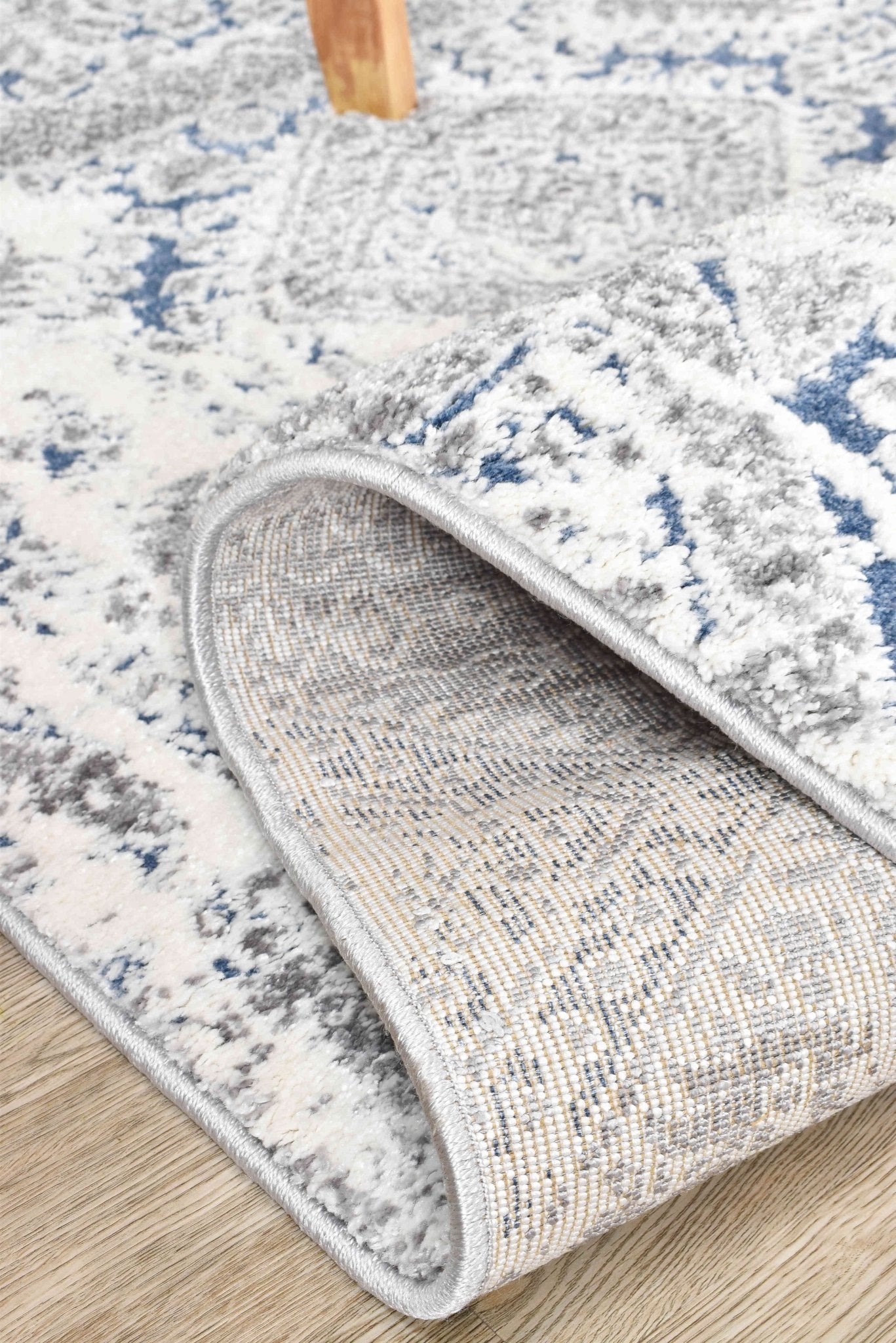 Roman A0238A Grey Pail Rug - Floorsome - INDOOR/OUTDOOR - SOFIA - A0238A - BLUE - 80X150 - INDOOR/OUTDOOR