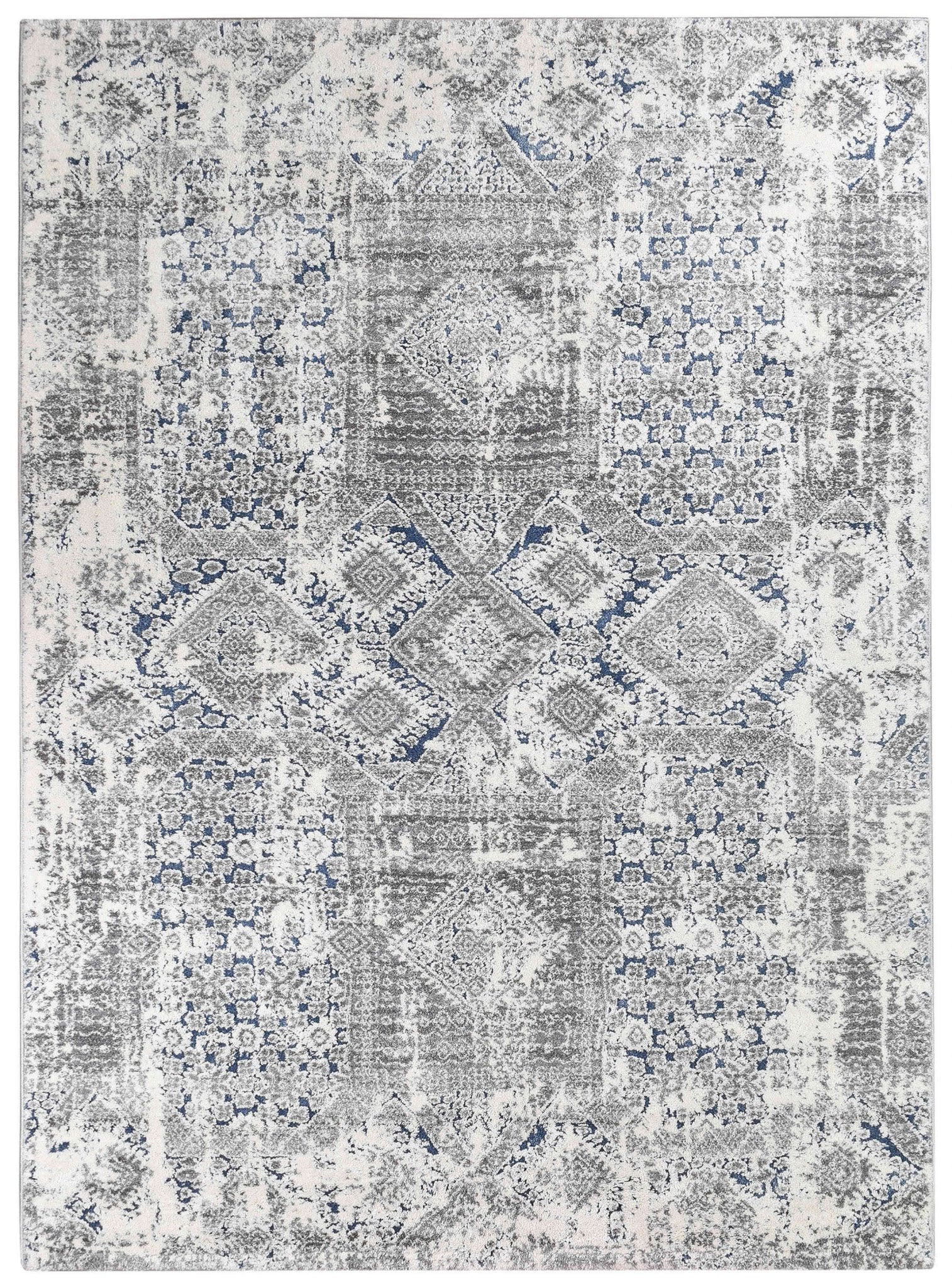Roman A0238A Grey Pail Rug - Floorsome - INDOOR/OUTDOOR - SOFIA - A0238A - BLUE - 80X150 - INDOOR/OUTDOOR