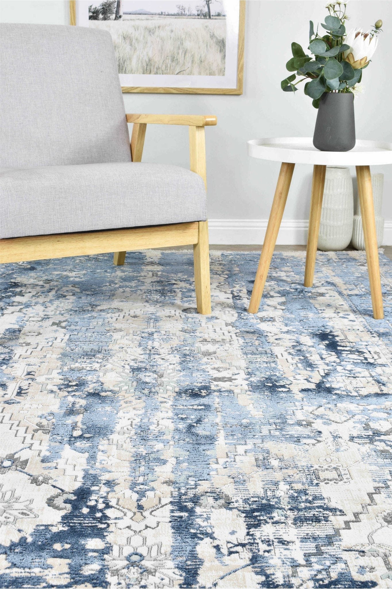 Rosalind 27340A Vintage Denim Rug - Floorsome - INDOOR/OUTDOOR - OASIS - 27340A - NAVY - 160X230 - INDOOR/OUTDOOR