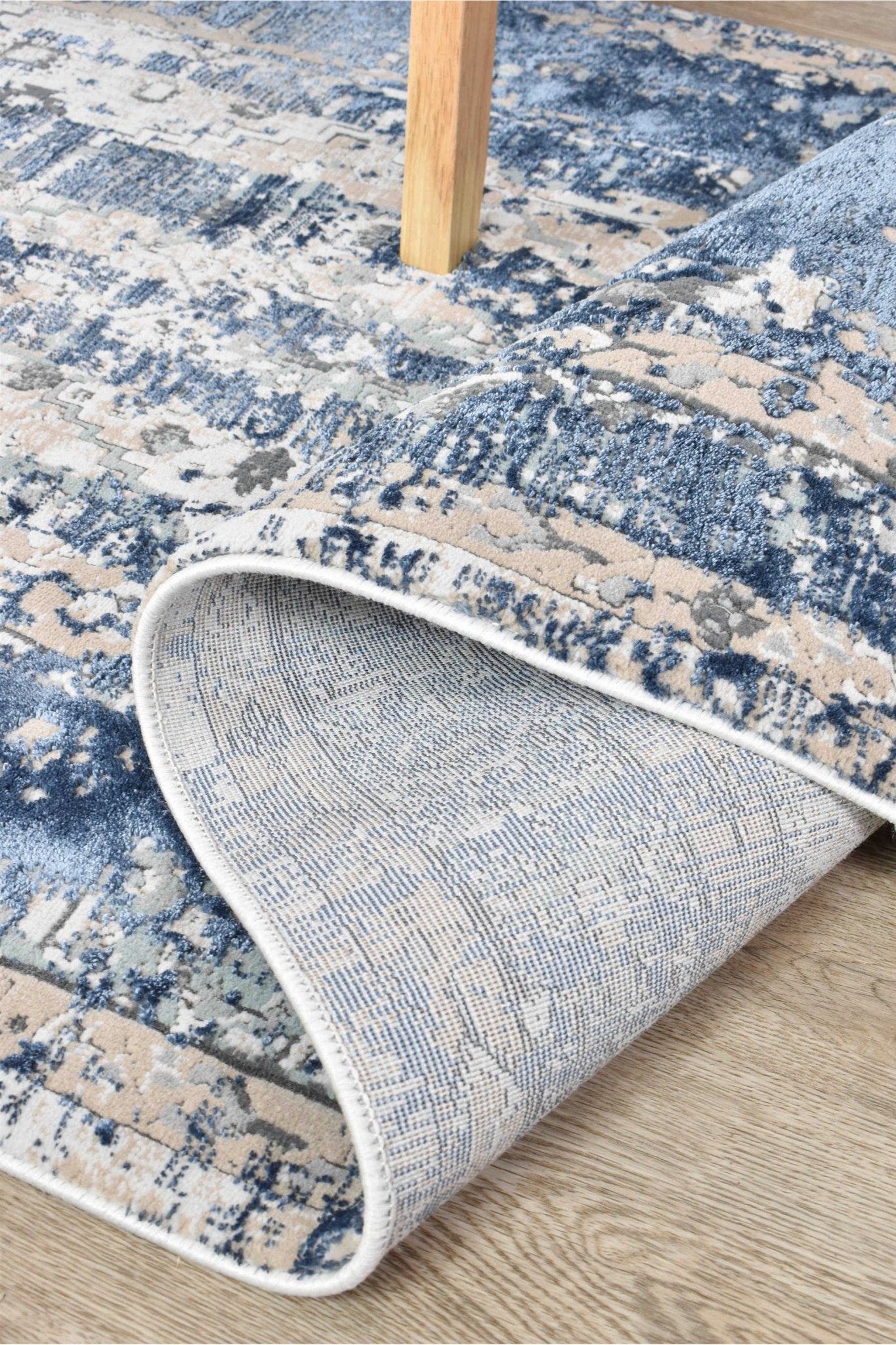 Rosalind 27340A Vintage Denim Runner - Floorsome - RUNNER - OASIS - 27340A - NAVY - 80X300 - RUNNER