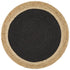 Round Jute Natural Rug Black - Floorsome - Natural - ATR - POLO - BLA - 120X120 - Natural