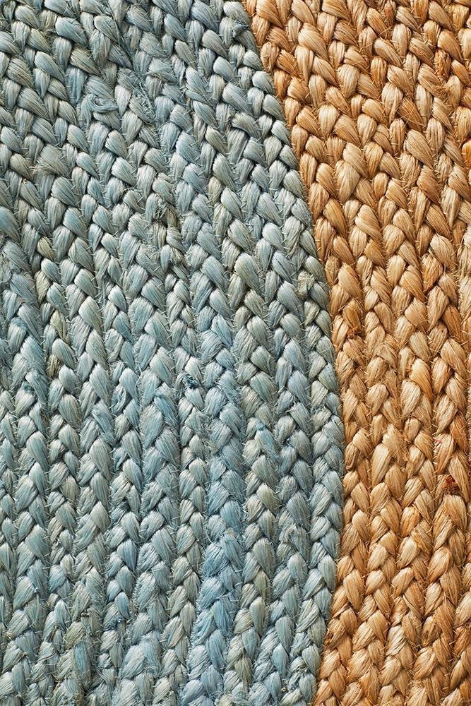 Round Jute Natural Rug Blue - Floorsome - Natural - ATR - POLO - BLU - 120X120 - Natural