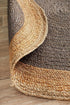 Round Jute Natural Rug Charcoal - Floorsome - Flatweave - ATR - POLO - CHAR - 120X120 - Flatweave