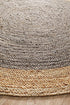 Round Jute Natural Rug Charcoal - Floorsome - Flatweave - ATR - POLO - CHAR - 120X120 - Flatweave