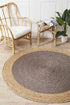 Round Jute Natural Rug Charcoal - Floorsome - Flatweave - ATR - POLO - CHAR - 120X120 - Flatweave