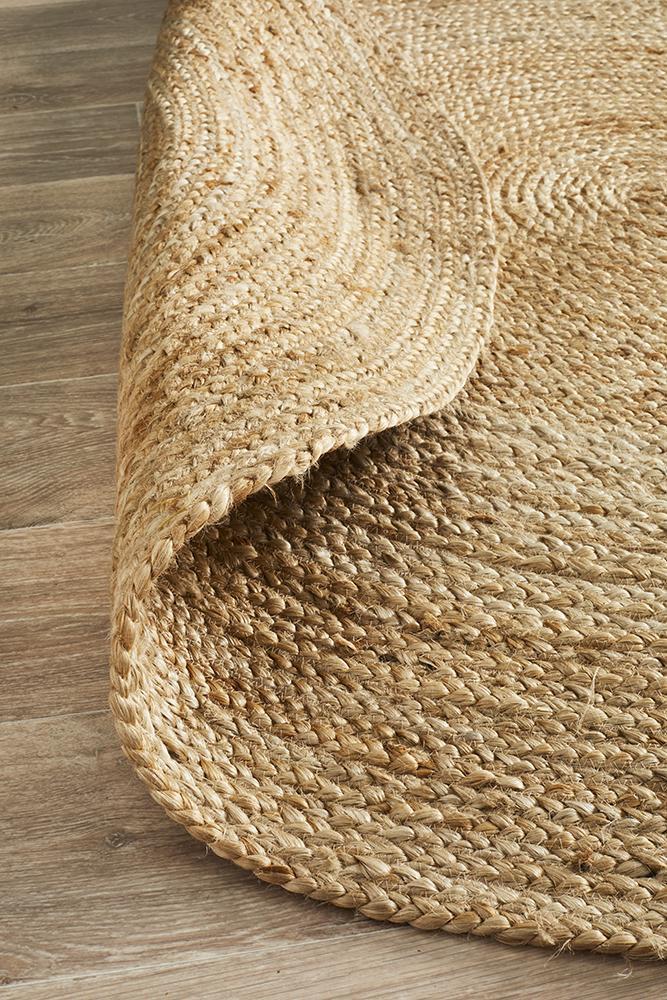 Round Jute Natural Rug - Floorsome - Natural - ATR - POLO - NAT - 120X120 - Natural
