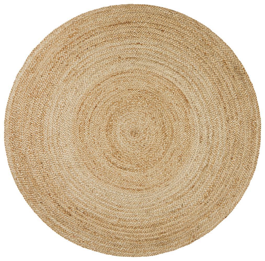 Round Jute Natural Rug - Floorsome - Natural - ATR - POLO - NAT - 120X120 - Natural