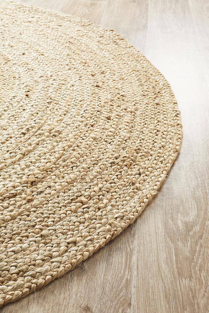 Round Jute Natural Rug - Floorsome - Natural - ATR - POLO - NAT - 120X120 - Natural