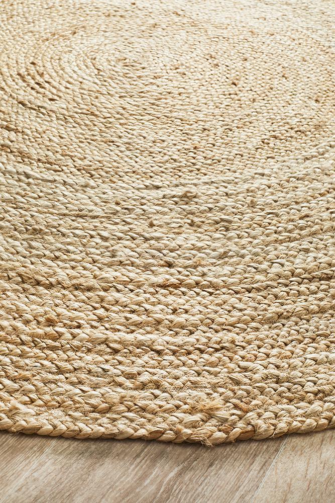Round Jute Natural Rug - Floorsome - Natural - ATR - POLO - NAT - 120X120 - Natural