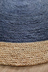Round Jute Natural Rug Navy - Floorsome - Flatweave - ATR - POLO - NAVY - 120X120 - Flatweave