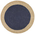 Round Jute Natural Rug Navy - Floorsome - Flatweave - ATR - POLO - NAVY - 120X120 - Flatweave