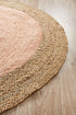 Round Jute Natural Rug Pink - Floorsome - Natural - ATR - POLO - PIN - 120X120 - Natural