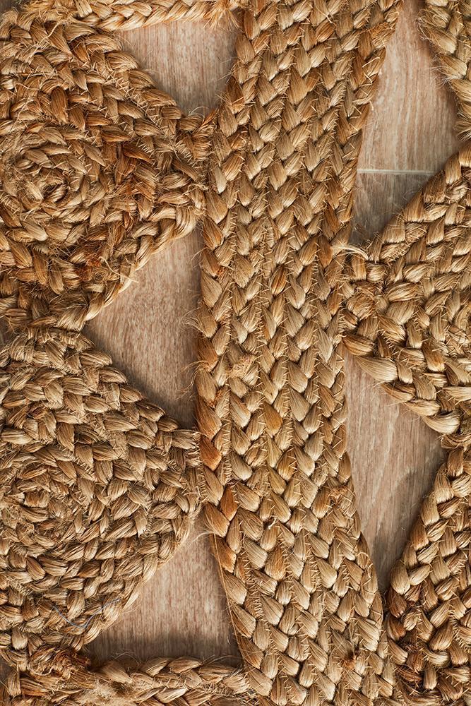 Round Jute Natural Tessellate Rug - Floorsome - Flatweave - ATR - TES - NAT - 120X120 - Flatweave