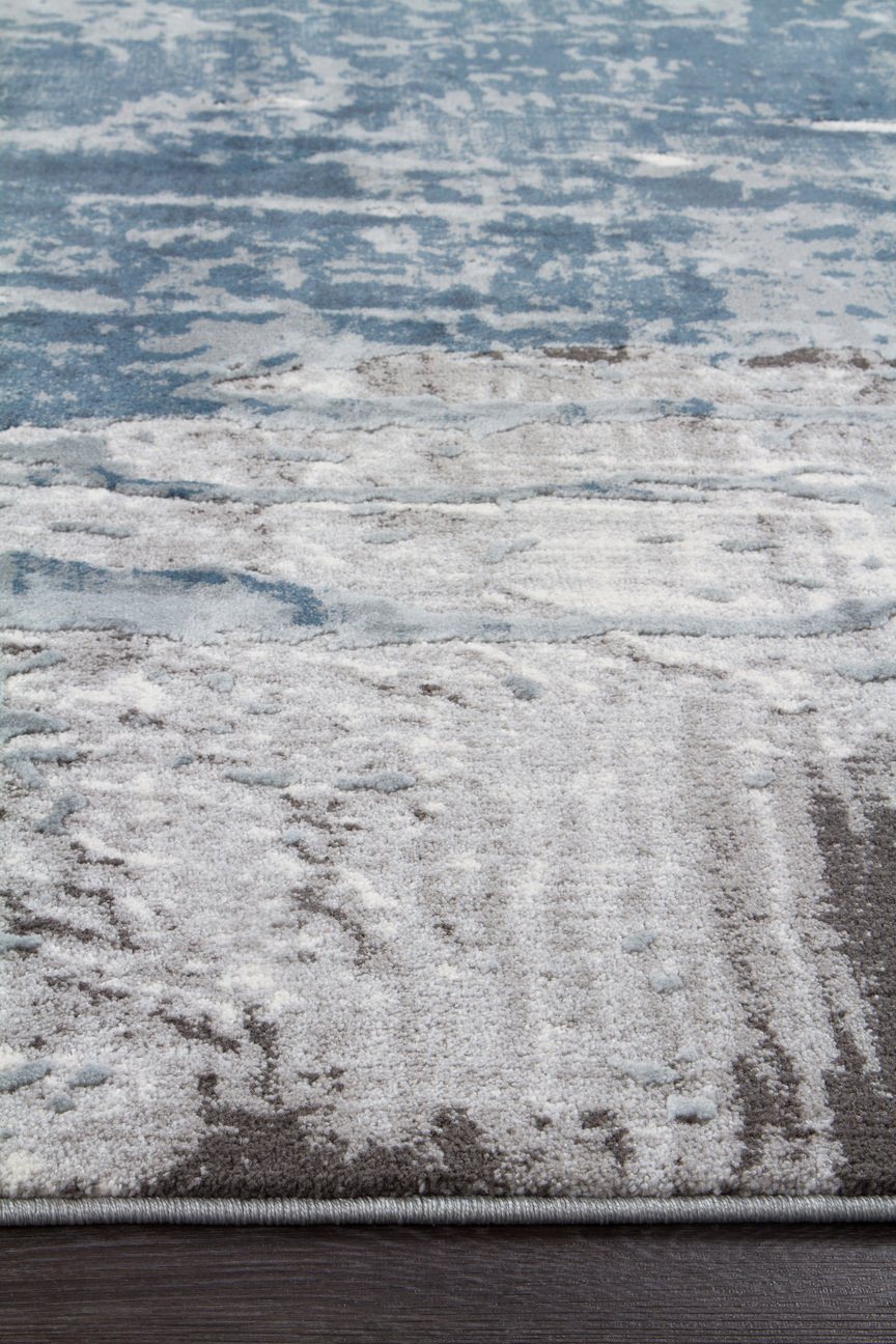 Roxana Distressed Timeless Rug Blue Grey White - Floorsome - Modern - KEN - 1733 - BLU - 230X160 - Modern