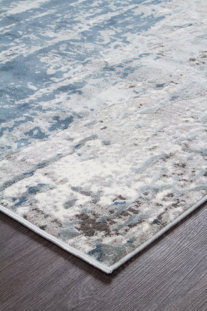Roxana Distressed Timeless Rug Blue Grey White - Floorsome - Modern - KEN - 1733 - BLU - 230X160 - Modern