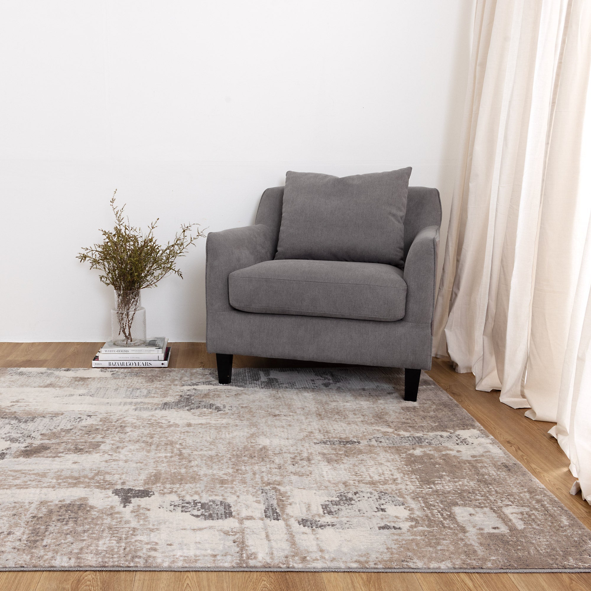 Ruby Abstract Beige Rug - Floorsome - Area Rug - RUBY16002 - Area Rug