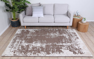 Rustic Vintage Abstract 2 in 1 Reversible Rug Beige - Floorsome - Modern