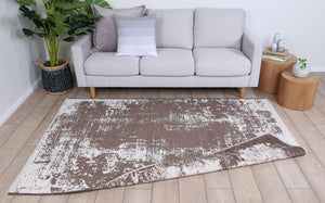 Rustic Vintage Abstract 2 in 1 Reversible Rug Beige - Floorsome - Modern