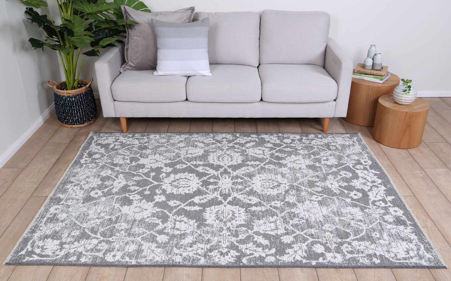 Rustic Vintage Classic 2 in 1 Reversible Rug Grey - Floorsome - Modern - RUST8036122GREY - Modern