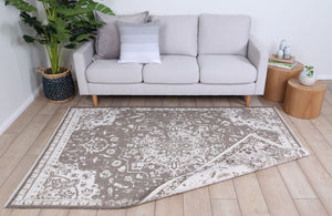 Rustic Vintage Motif, 2 in 1 Reversible Rug Beige - Floorsome - Modern