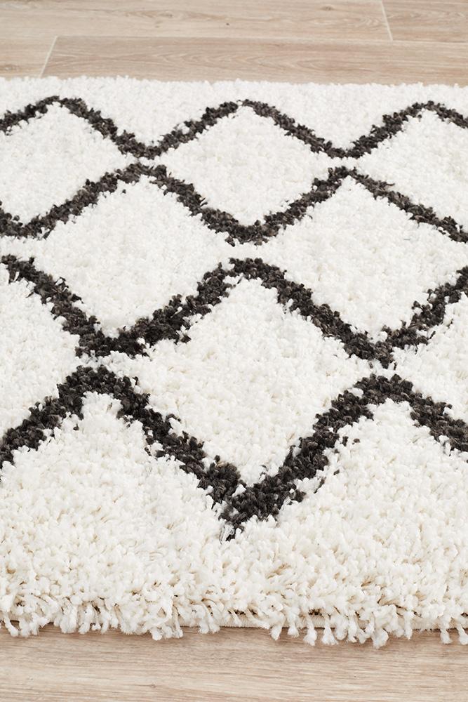 Saffron 11 White Runner Rug - Floorsome - MODERN - SAF - 11 - WHT - 200X80 - MODERN