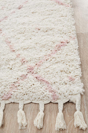 Saffron 44 Pink Runner Rug - Floorsome - MODERN