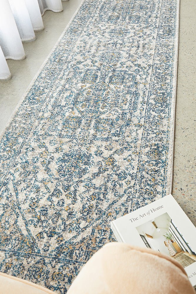 Sasha Blue Runner Rug - Floorsome - SASHA COLLECTION - SASHA - BLUE - 300X80 - SASHA COLLECTION