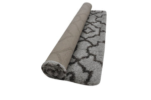 Scope Light Grey Shag Shape Patterned Ikat Rug - Floorsome - Rug