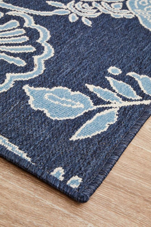 Seaside Birds Navy Indoor Outdoor Rug - Floorsome - SEASIDE COLLECTION