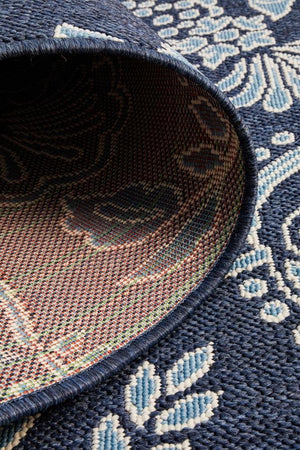 Seaside Birds Navy Indoor Outdoor Rug - Floorsome - SEASIDE COLLECTION