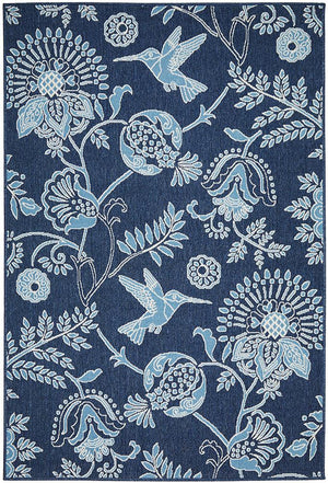 Seaside Birds Navy Indoor Outdoor Rug - Floorsome - SEASIDE COLLECTION