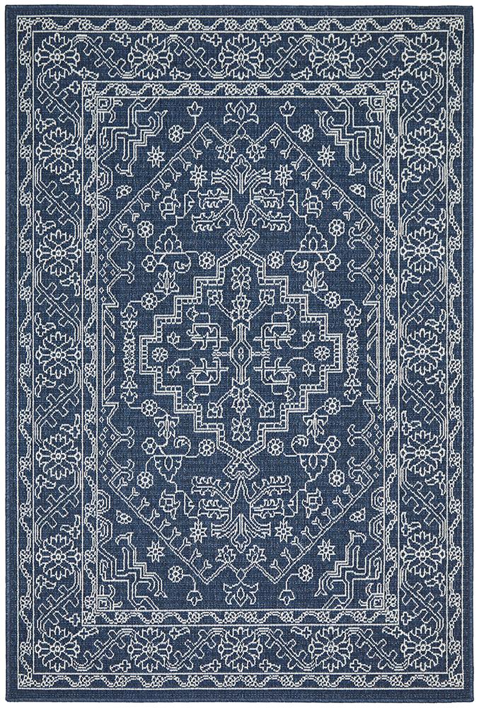 Seaside Boho Navy Indoor Outdoor Rug - Floorsome - SEASIDE COLLECTION