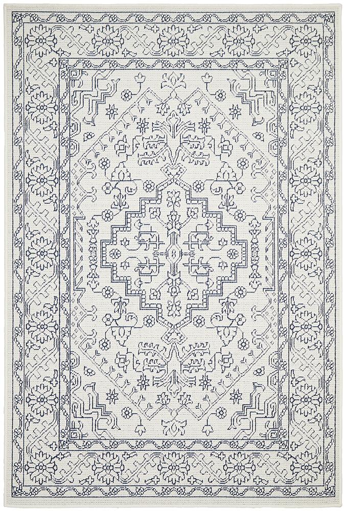 Seaside Boho White Indoor Outdoor Rug - Floorsome - SEASIDE COLLECTION