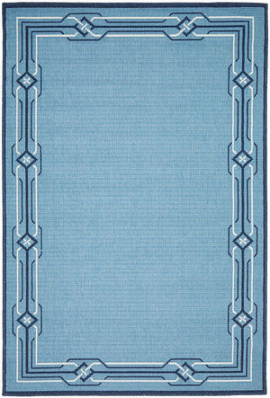 Seaside Border Blue Indoor Outdoor Rug - Floorsome - SEASIDE COLLECTION