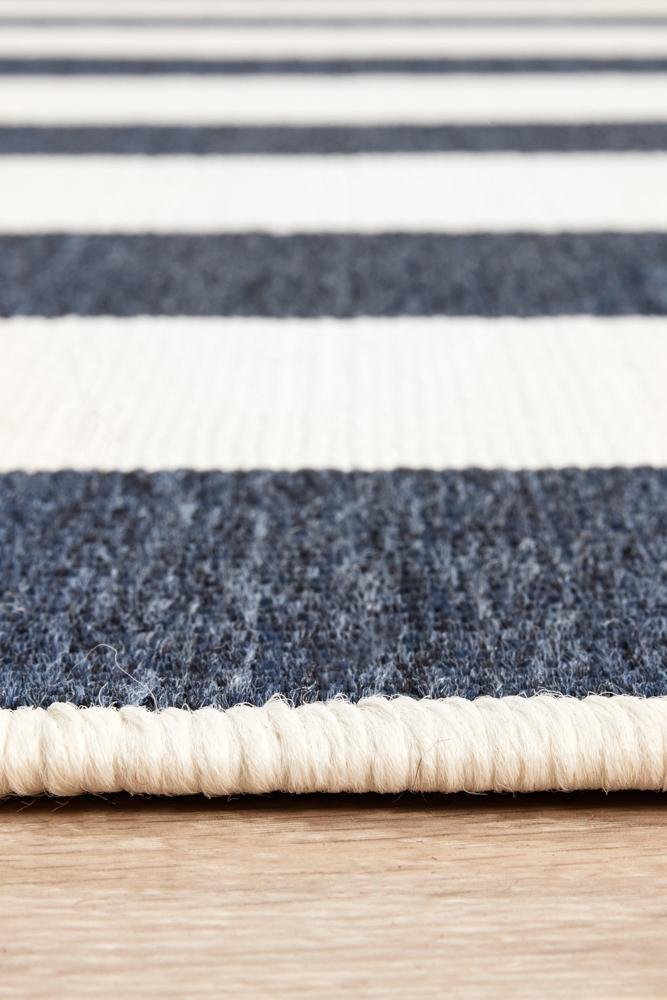 Seaside Stripes Navy White Indoor Outdoor Rug - Floorsome - SEASIDE COLLECTION - SSD - 4444 - NVWH - 160X110 - SEASIDE COLLECTION