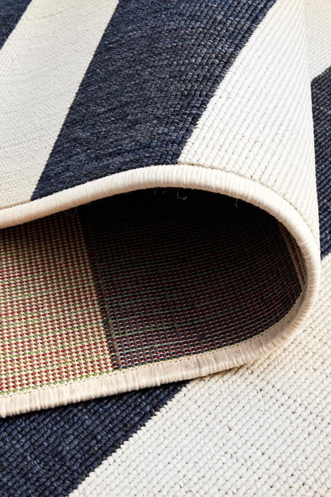 Seaside Stripes Navy White Indoor Outdoor Rug - Floorsome - SEASIDE COLLECTION - SSD - 4444 - NVWH - 160X110 - SEASIDE COLLECTION