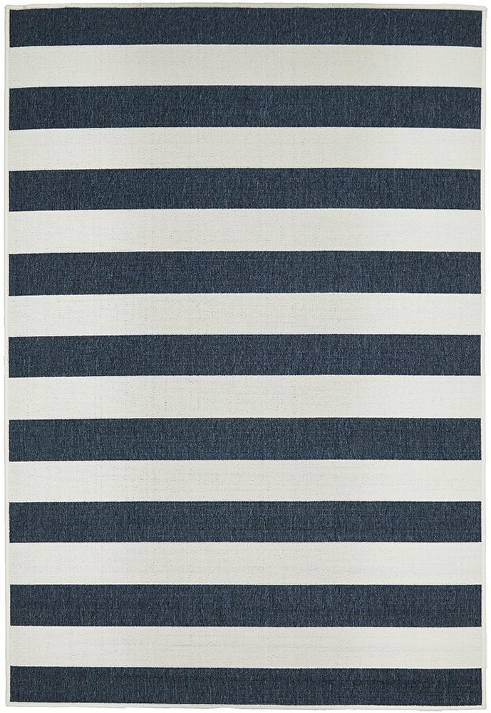 Seaside Stripes Navy White Indoor Outdoor Rug - Floorsome - SEASIDE COLLECTION - SSD - 4444 - NVWH - 160X110 - SEASIDE COLLECTION