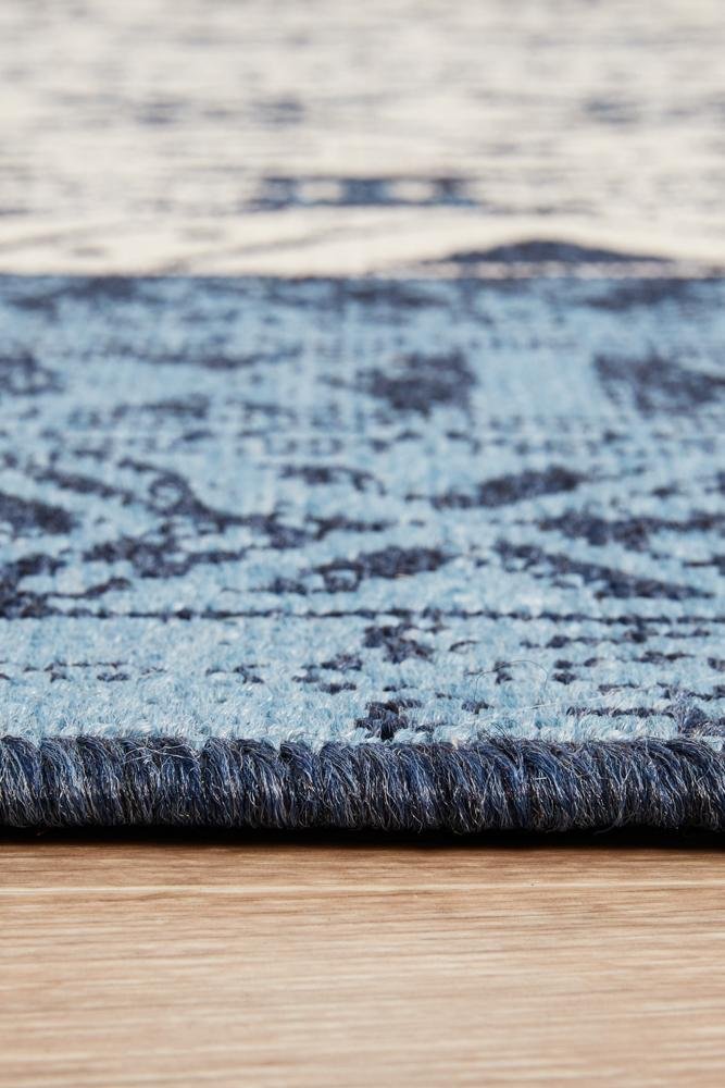Seaside White Blue Indoor Outdoor Rug - Floorsome - SEASIDE COLLECTION - SSD - 3333 - WHBL - 160X110 - SEASIDE COLLECTION