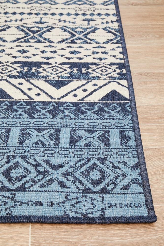 Seaside White Blue Indoor Outdoor Rug - Floorsome - SEASIDE COLLECTION - SSD - 3333 - WHBL - 160X110 - SEASIDE COLLECTION